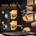 thumbnail image 5 of GPED 20V Cordless Reciprocating Saw, 0-3000 SPM, with 2 x 2.0Ah Battery, Tool-free Blade Change, Led Light, One-handed Reciprocating Saws with 4 Saw Blades for Wood/Metal/PVC, Yellow, 5 of 7
