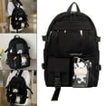 thumbnail image 3 of capacidad para niña escolar con bolsillos laterale de viaje informal para ordenador portátil tudiante Negro Sunnimix lindas mochilas, 3 of 8