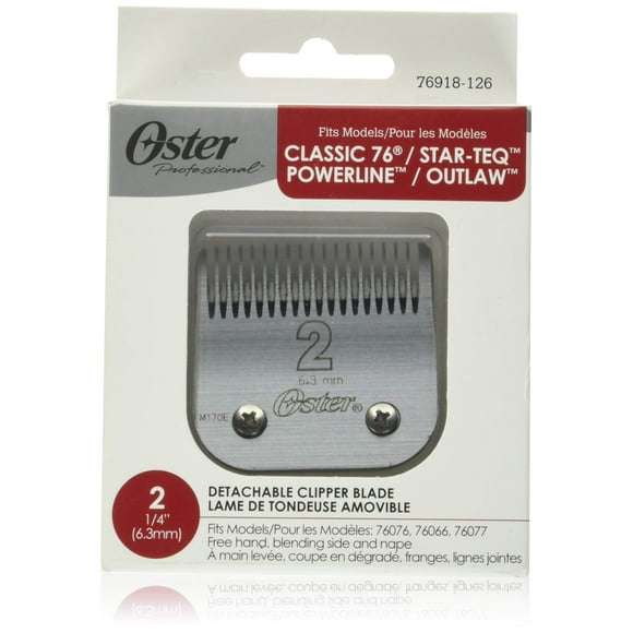 Oster Professional 76918-126 Replacement Blade, Classic 76/Star-Teq/Power-Teq Clippers, Size #2, 1/4&quot; (6.3mm)