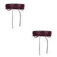 thumbnail image 3 of letairis Ceinture à Breloques Tendance pour Femmes Large sous-Poitrine Cosplay Nœud Extensible Taille Haute Rouge Vin Type C 2Set, 3 of 6