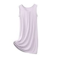 thumbnail image 3 of Women'S Summer Sleepshirt Nightgown Comfortable Round Neck Sleeveless Tank Dress Loungewear Casual Basic Sleepwear For Women Homewear Beige XXXXXL, 3 of 4