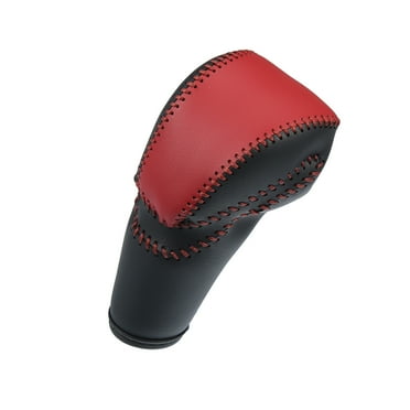 Unique Bargains Gear Shifting Knob Cover Automatic Trim for Honda Accord 9 2013-2017 Black Faux Leather Deep Red Line