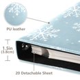 thumbnail image 3 of FORMRS 3 Ring Photo Album 4"x6" Self Adhesive Large Capacity PU Leather Cover, Gray Snowflake, 3 of 8