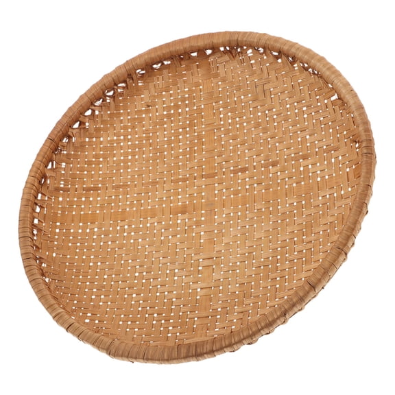 Homoyoyo Serving Tray Round Small Shallow Tray for Fruit, Bread, Tea, Snacks, and Kitchen Display