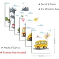 thumbnail image 2 of 6 PCS Colorful Cartoon Car Unframed Canvas Prints Sun Clouds Bird Wall Decor Canvas Kite Wall Art Prints Decor Wall Art Unframed Wall Art for Living Room Bedroom Decor Colorful, 2 of 7