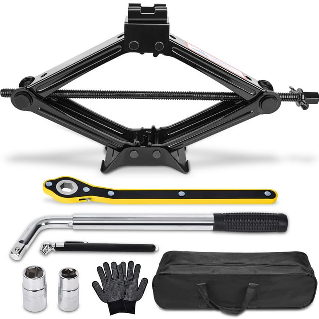Tijera Jack Gurduenon para coche, 2,5 toneladas (2500 kg), con llave