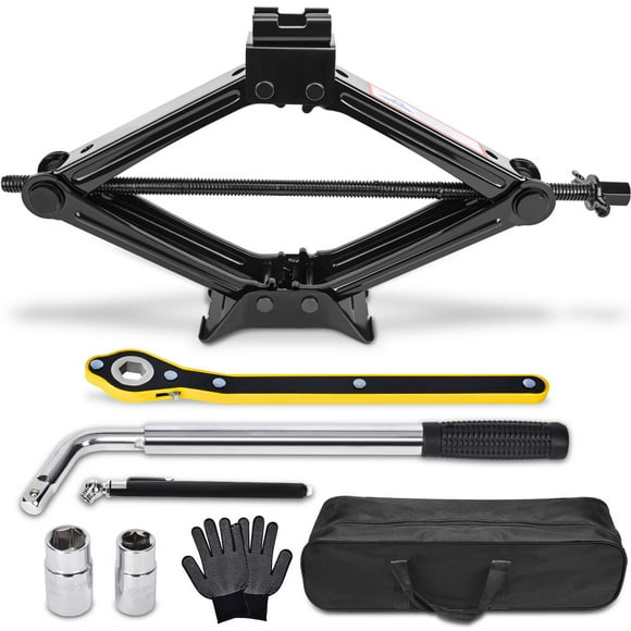 Tijera Jack Gurduenon para coche, 2,5 toneladas (2500 kg), con llave