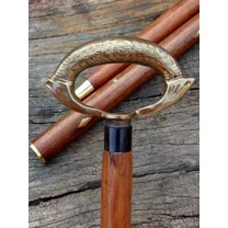 Antique-Style Victorian Brass Head Handle Wooden Walking Stick Cane Elegant Vintage Cane Unique Gift for Unisex Adult