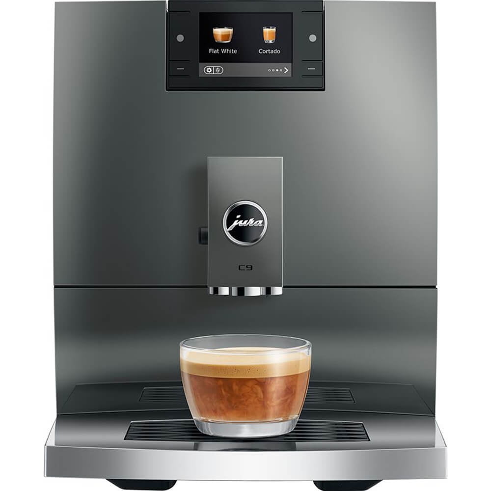 Jura C9 2-Cups Coffee & Espresso Machine Combination, Piano White (15738) | Quill