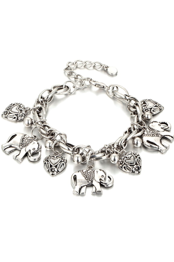Anklet Simple Adjustable Alloy Women Elephant Pendant Anklet for Beach