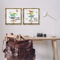 thumbnail image 3 of Stupell Industries Flock Together Share Birds Animals Painting Gold Floater Framed Canvas Art Print Wall Art, 18 x 18, Set of 2, 3 of 10