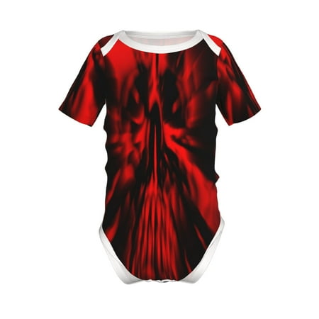 

Adobk The Red Head Skull Print Baby Climbing Clothes Jumpsuit Rompers Classic Rompers Child Short sleeve Bodysuits-18 Months