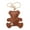 Coffee, variant on Trendy Miniature Bear Keychain Decorative Bag Charm Gold Tone Chain Soft PU Leather Craftsmanship Keyrings Accessory