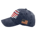 thumbnail image 4 of LNZGNM Unisex 250th Anniversary USA Baseball Cap USA Flag Baseball Hat Adjustable Distressed Washed Trucker Hat Casual Camping Dad Hats,Navy, 4 of 5