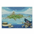 thumbnail image 1 of Island Map Cutting Board, Aerial View Fantasy Pirate Cove Island with Crossbones and Captain Skull, Decorative Tempered Glass Cutting and Serving Board, Small Size, Multicolor, by Ambesonne, 1 of 1