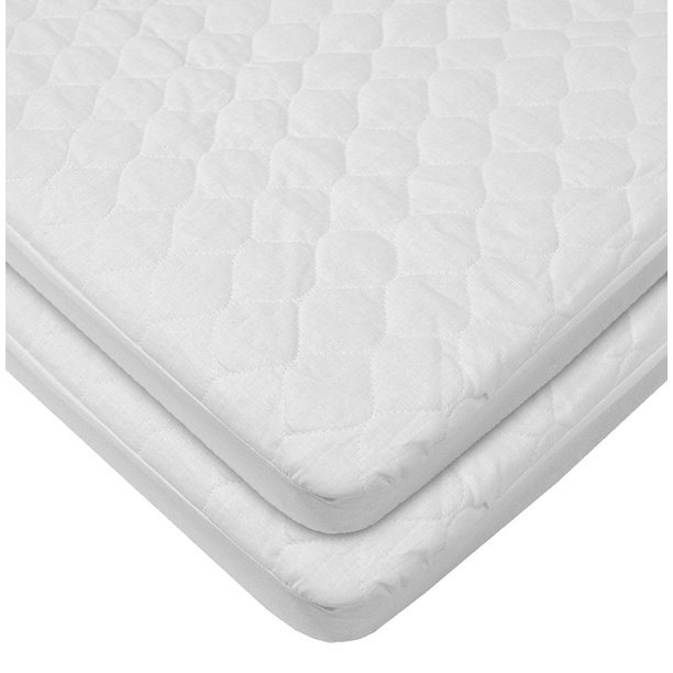 Waterproof Fitted Quilted Mattress Pad Cover, 2 Count, White