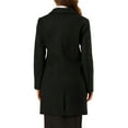 thumbnail image 4 of INSPIRE CHIC Women's Notched Lapel Double Breasted Winter Long Trenchcoat XS Black, 4 of 8