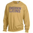 thumbnail image 2 of Men's ComfortWash Gold Emerson College Lions Stack Garment Dyed Crewneck Pullover Sweatshirt, 2 of 3