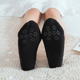 thumbnail image 4 of Calcetines de verano antideslizantes para mujer, calcetín Invisible de encaje de algodón transpirable, Sexy, fino, fresco, a la moda, 3 pares, 4 of 5