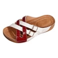 thumbnail image 6 of Rokment Orthopedic Wedge Dress Sandals for Women with Arch Support 2026 Summer Fashion Casual Color Block Buckles Platform Walking Beach Slip on Slides Shoes Red Size 6, 6 of 7