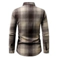 thumbnail image 5 of WRKEKC Plaid Shirt Men Long Sleeve Button-Down Flannel Shirts Casual Turn-Down Collar Loose Fit Daily Tops, 5 of 9
