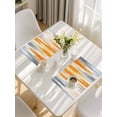 thumbnail image 5 of Orange Gray Placemats Set of 6, Retro Country Abstract Ombre Aesthetic Placemats for Dining Table, Place Mats for Kitchen Tabletop, Waterproof Wipeable Dining Table Mats Set, 5 of 9