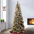 thumbnail image 3 of National Tree Company Pre-Lit Artificial Slim Christmas Tree, Snowy Westwood Pine, Green, Clear Lights, Flocked, Includes Stand, 7.5 Feet., 3 of 3