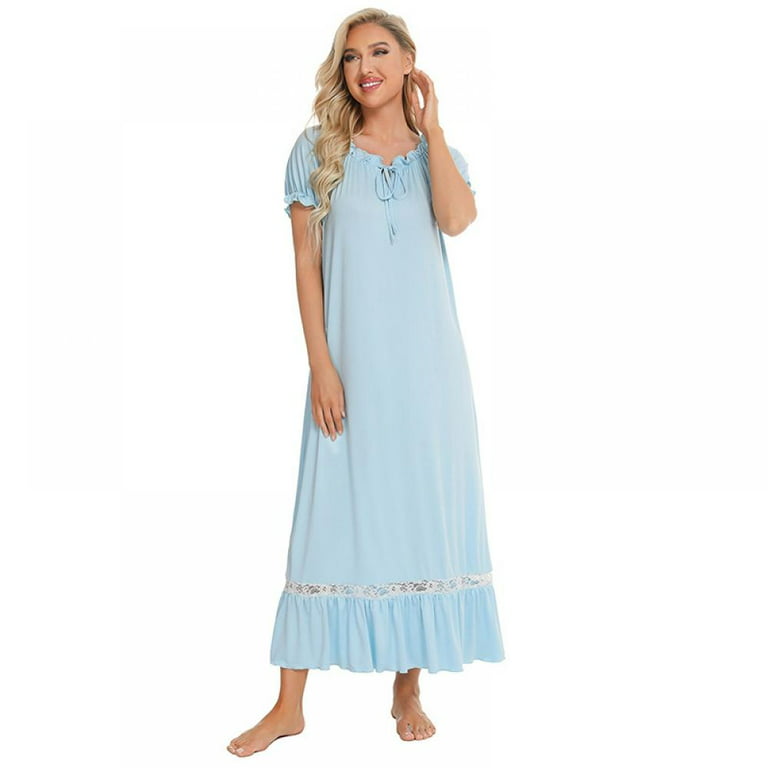Women's Vintage Sleeveless Nightgowns Soft Cotton Plus Size Nightgowns  Victorian Style Nightgown Long Sleepwear