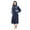 Navy, variant on Fantaslook Womens Long Robes Plush Fleece Hooded Bathrobe with Pockets Fluffy Nightgown Sleepwear