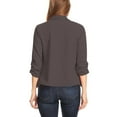 thumbnail image 3 of Women's Casual Office Wear Open Draped Front 3/4 Sleeves Basic Solid Blazer Jacket S-3XL, 3 of 3
