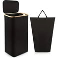 thumbnail image 1 of Cesta de lavandería de bambú para dormitorio con bolsa interior con tapa, caja de almacenamiento, cesto para ropa sucia, cesto para ropa grande para baño, 1 of 6