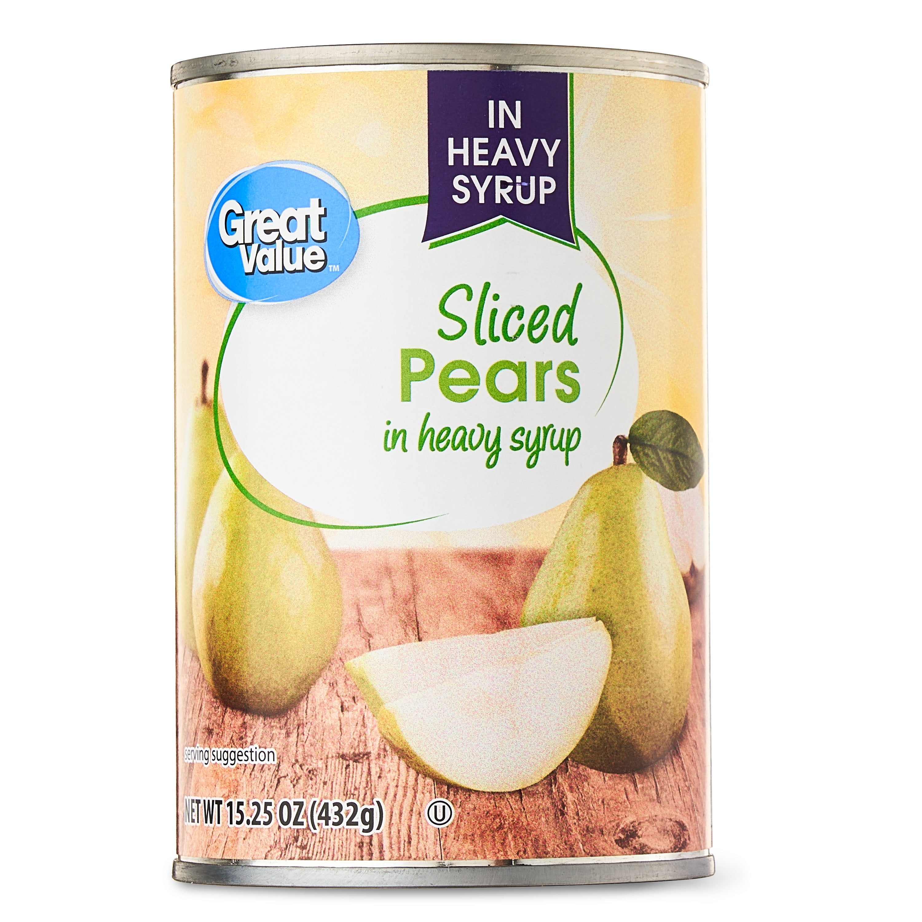 Great Value Canned Sliced Pears, 15.25 oz