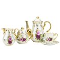 thumbnail image 2 of Majestic Porcelain CSL17, Porcelain 24K Gold-Plated Vintage Floral Dining Tea Set for 6, 15-Piece Set: 1 Tea Pot, 1 Creamer, 1 Sugar Bowl, 6 Cups and 6 Saucers, 2 of 2