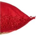 thumbnail image 6 of Violet Linen Christmas Braided Holly Lace Pattern, Polyester Burlap Fabric, Lace Border, Embroidered, , Four Jingle Bells, 18 Inch x 18 Inch, Decorative Throw Pillow Cover, 6 of 7