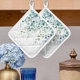 thumbnail image 2 of Sage Green Eucalyptus Pot Holders for Kitchen Heatproof Potholder, 2 Pack Watercolor Botanical Leaves Hot Pads Multipurpose Oven Pads Cloth Potholders Trivet for Cooking and Baking, 2 of 8