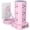 Pink-6FT without Wireless Charging, variant on White 10FT with Wireless Charging Flat Plug Surge Protector Tower with 12 AC Outlets and USB Ports