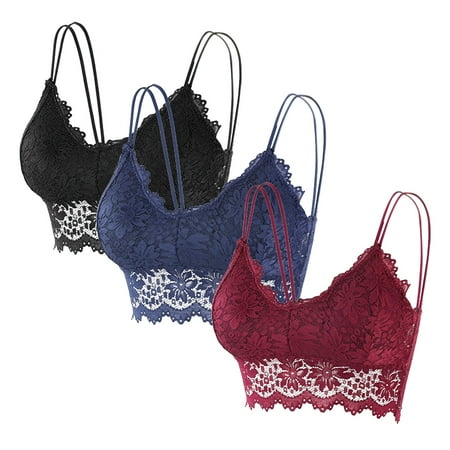 

Hunpta Women Sexy Bra Top Solid Vest Lace Seamless Breathable Push Up Top Underwear