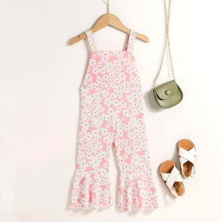 

Outfits for Baby Special Offers Juebong Toddler Baby Girls Fashion Cute Flowers Pattern Flared Pants Back Hollow Out Jumpsuit Pink 2-3 Years