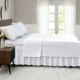 thumbnail image 4 of Elastic Wrap Around Bed Skirt Dust Ruffle Smooth Soft Bed Frame Cover 15-inch Drop (King, White), 4 of 10