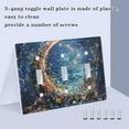 thumbnail image 3 of Yayeee Toggle Light Switch Wall Plate 2-Gang 4.56"x4.48" Decorative Outlet Cover, Crystal Moon, 3 of 7