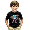 thumbnail image 2 of Lullu Boys Baseball Graphic Short Sleeve T Shirt Casual Active T-Shirt Summer Tee, Black, 2 of 4