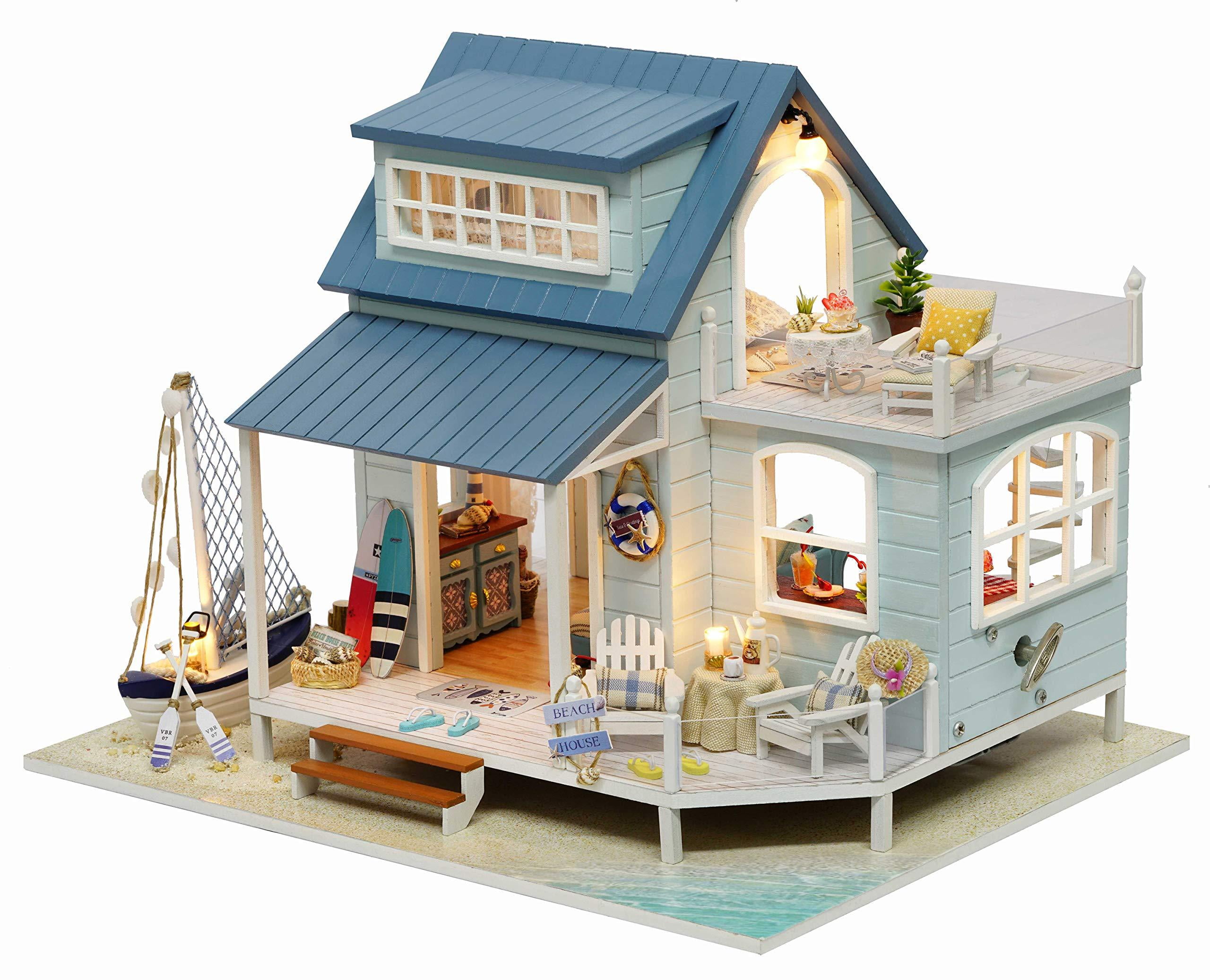 Kisoy Romantic and Cute Dollhouse Miniature DIY House Kit Creative Room