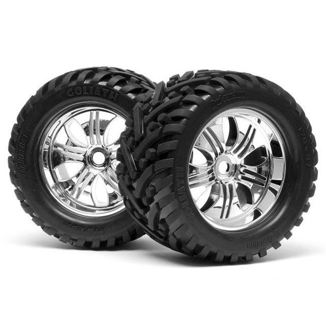 HPI Racing HPI4728 178 x 97mm Mounted Goliath Tire with Tremor Chrome Wheel