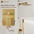 thumbnail image 4 of Mondawe 12 Inch Wall Mounted Handheld Shower Heads, Rainfall Shower Faucet Fixture Combo with Handheld Spray, 4 of 8