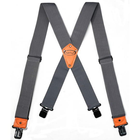 Men's Industrial Strength Suspenders Partial Elastic Tradesperson's Suspenders 2 inch Wide Tool Belt Suspenders