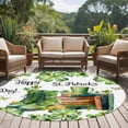 thumbnail image 4 of St. Patrick's Day Round Area Rug 7Ft Washable Circle Rugs for Dorm Laundry Room, Lucky Shamrocks Boots Books Green Plants Non-Slip Carpet Floor Mats Indoor Outdoor Carpet Runner Aesthetic Home Decor, 4 of 8