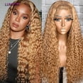 thumbnail image 4 of Paquete de cabello humano con cierre, extensiones de cabello rubio miel n. ° 27, 5x5 HD, ondas profundas de agua con Frontal, extensiones de cabello humano 100% crudo, Ofertas, 4 of 5