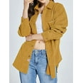 thumbnail image 5 of SSLR Womens Corduroy Shacket Jacket Shirt Oversized Button Down Shirts Long Sleeve Casual Tops, 5 of 8