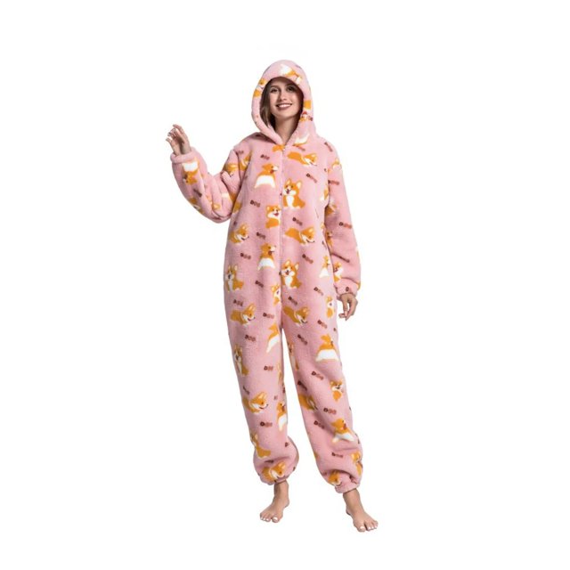 Onesies-Pijama Unisex de franela para mujer, ropa de casa de terciopelo grueso, con dibujos de animales, para Navidad, 2023