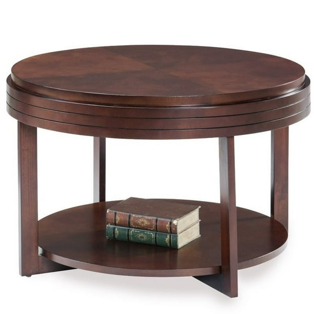 Bowery Hill Round Coffee Table In Chocolate Cherry Com Bowery Hill Round Coffee Table In, Small Round Cherry Wood Coffee Table
